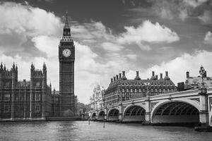 Samolepiaca fototapeta Big Ben v Londýne v čiernobielom