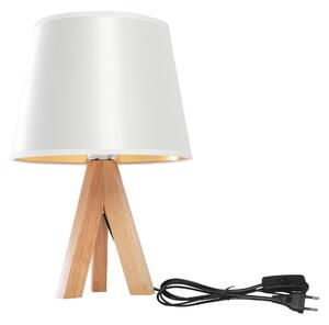 Toolight - Nočná stolová lampa E27 60W APP976-1T, biela-hnedá, OSW-06683