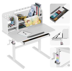 MARK ADLER Study 5.0 | Ergonomický písací stôl pre jedno dieťa | Nastaviteľná výška stola od 56 do 75 cm | Sivá