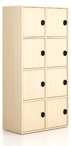 Kancelárska skriňa FRAME, 8x dvere, 872 x 450 x 1735 mm, RFID zámok, breza