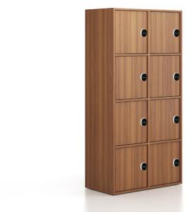 Kancelárska skriňa FRAME, 8x dvere, 872 x 450 x 1735 mm, RFID zámok, orech