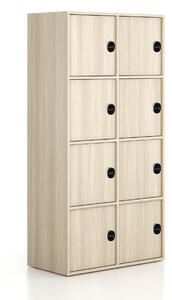 Kancelárska skriňa FRAME, 8x dvere, 872 x 450 x 1735 mm, RFID zámok, dub prírodný