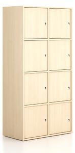 Kancelárska skriňa FRAME, 8x dvere, 872 x 450 x 1735 mm, cylindrický zámok, breza