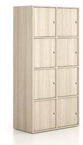 Kancelárska skriňa FRAME, 8x dvere, 872 x 450 x 1735 mm, cylindrický zámok, dub prírodný