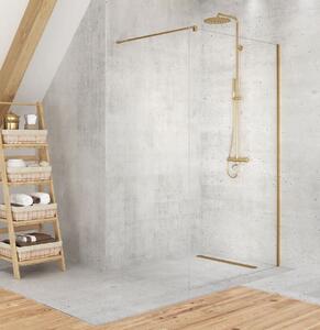 New Trendy Velio Satin Gold stena sprchového kúta walk -in 100 cm zlatá polomatný/sklo priehľadné D-0191B