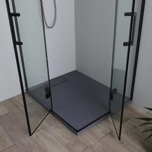 Sprchový Kút 120x80 čierny Výklopné Sklenené Dvere 6 Mm | London