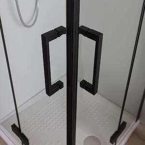 Sprchový Kút 70x70 Cm Matný čierny Bez Rámu Výklopné Dvere | London