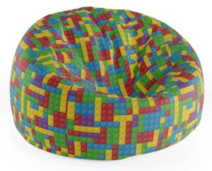 Sablio Sedací vak Cocoon Barevná stavebnice - 75 x 45 x 35 cm