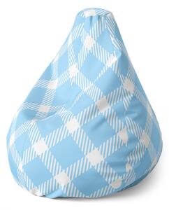 Sablio Sedací vak Pear Modro-biele štvorce - 70 x 95 x 15 cm