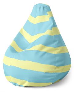 Sablio Sedací vak Pear Modro-žlté pruhy - 70 x 95 x 15 cm