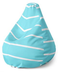 Sablio Sedací vak Pear Biele pruhy na modrej - 70 x 95 x 15 cm
