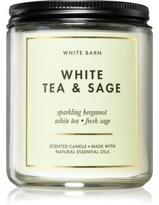 Bath & Body Works White Tea & Sage vonná sviečka II. 198 g