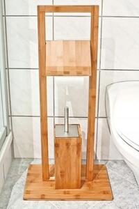 Rea - Tutumi, Bambusový kúpeľňový stojan na toaletný papier a kefu 381757, hnedá, HOM-00015
