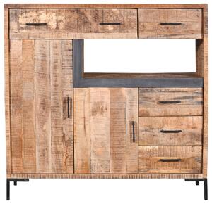 VYSOKÁ KOMODA, mangové drevo, prírodná farba, 135/132/40 cm MID.YOU - Komody, Online Only