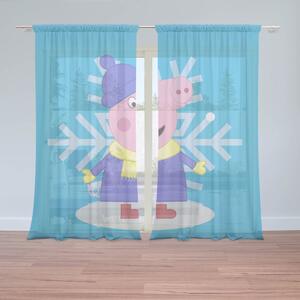 Sablio Záclony Prasiatko Pepina Vločka: 2ks 150x250cm