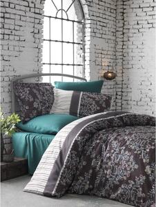 Hnedé posteľné obliečky z bavlneného saténu Primacasa by Türkiz Claduia, 140 x 200 cm