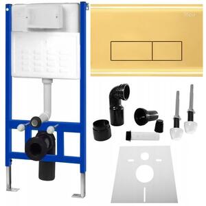 Rea, podomietkový systém pre závesné WC a zlaté tlačidlo typ H, KPL-90008