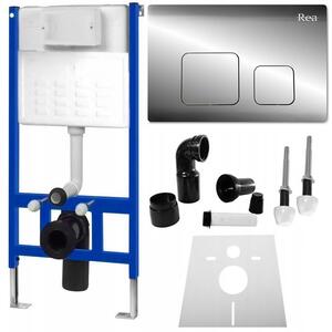 Rea, podomietkový systém pre závesné WC a chrómové tlačidlo typ F, KPL-90010