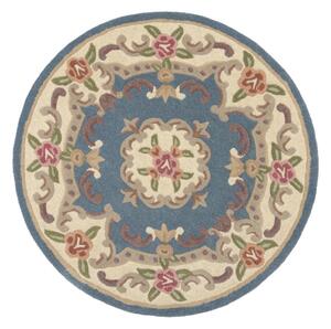 Modrý vlnený koberec Flair Rugs Aubusson, ⌀ 120 cm