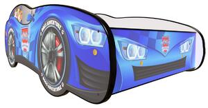 TOP BEDS Detská auto posteľ Racing Car Hero - Dogs Adventure modrá 140cm x 70cm