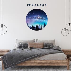 Samolepky na stenu - Galaxia s nápisom