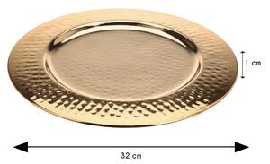 DekorStyle Ozdobný zlatý tanier 32 cm zlatý