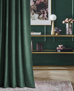 Krásna jednofarebná velvet zelená obliečka na vankúš 40 x 40 cm