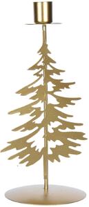 Vysoký zlatý svietnik na Vianoce, 24 cm, Strom