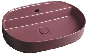 Isvea, INFINITY OVAL keramické umývadlo na dosku, 60x40 cm, matná Maroon Red, 10NF65060-2R