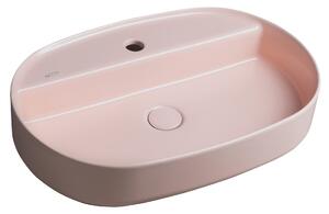 Isvea, INFINITY OVAL keramické umývadlo na dosku, 60x40 cm, matná ružová Salmon, 10NF65060-2S