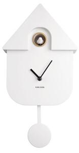 KARLSSON Nástenné hodiny Modern Cuckoo ABS – biela 41 × 8,5 × 21,5 cm