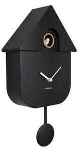 KARLSSON Nástenné hodiny Modern Cuckoo ABS – čierna 41 × 8,5 × 21,5 cm