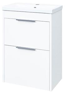 Mereo Mereo, Vigo, kúpeľňová skrinka s keramickým umývadlom, 51 cm, biela, dub, MER-CN310