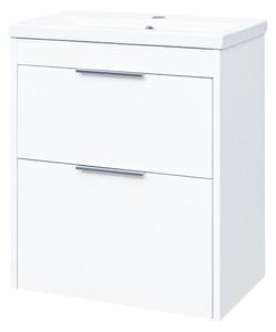 Mereo Mereo, Vigo, kúpeľňová skrinka s keramickým umývadlom, 61 cm, biela, dub, MER-CN311