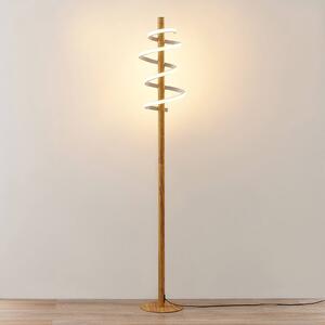 Lucande Milora LED stojaca lampa, svetlý dub