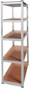 Regál 170x75x30 cm - strieborný