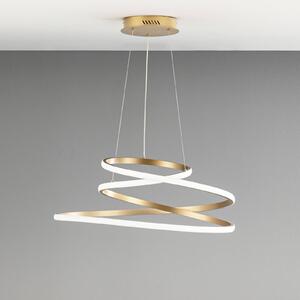 LED závesné svietidlo COASTER, zlatá, Ø 60 cm, kov,, Mosadz / zlato, Obývacia izba / jedáleň, Hliník, Moderný, Závesné svietidlo