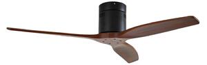 Stropný ventilátor Lucande Vindur, čierny, drevo, DC, tichý Lucande, Vindur, Drevo, Obývacia izba, Kov, Moderný