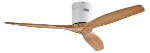 Stropný ventilátor Lucande Vindur, biely, drevo, DC, tichý Lucande, Vindur, Drevo, Obývacia izba, Kov, Moderný