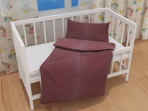 Biante Detské bavlnené posteľné obliečky do postieľky Sandra SA-339 Biele bodky na tmavo červenom Do postieľky 90x120 a 40x60 cm