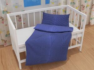 Biante Detské bavlnené posteľné obliečky do postieľky Sandra SA-338 Biele bodky na modrom Do postieľky 90x120 a 40x60 cm