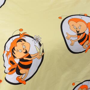Obliečky detské bavlnené včielky oranžové EMI: Obliečka na vankúš valec malý