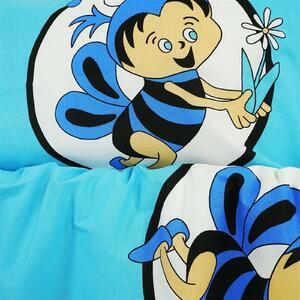 Obliečky detské bavlnené včielky modré EMI: Detský set 90x130 + 45x65