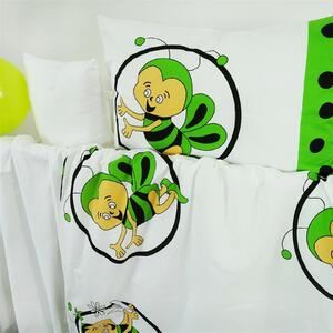 Obliečky detské bavlnené včielky zelené EMI: Štandardný set jednolôžko obsahuje 1x 140x200 + 1x 70x90