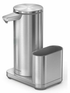 Simplehuman Bezdotykový dávkovač mydla + podložka na hubku, nerez