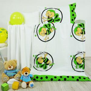 Obliečky detské bavlnené včielky zelené EMI: Detský set 90x130 + 45x65