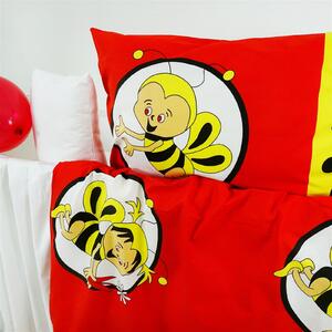 Obliečky detské bavlnené včielky červené EMI: Vankúš 70x90