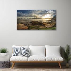 Obraz na plátne More mesto krajina 100x50 cm