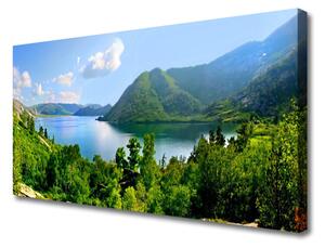Obraz na plátne Les jazero hory príroda 125x50 cm