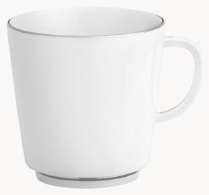 Ručne vyrobená šálky z porcelánu s ručne maľovaným platinovým okrajom Vitruv, 2 ks